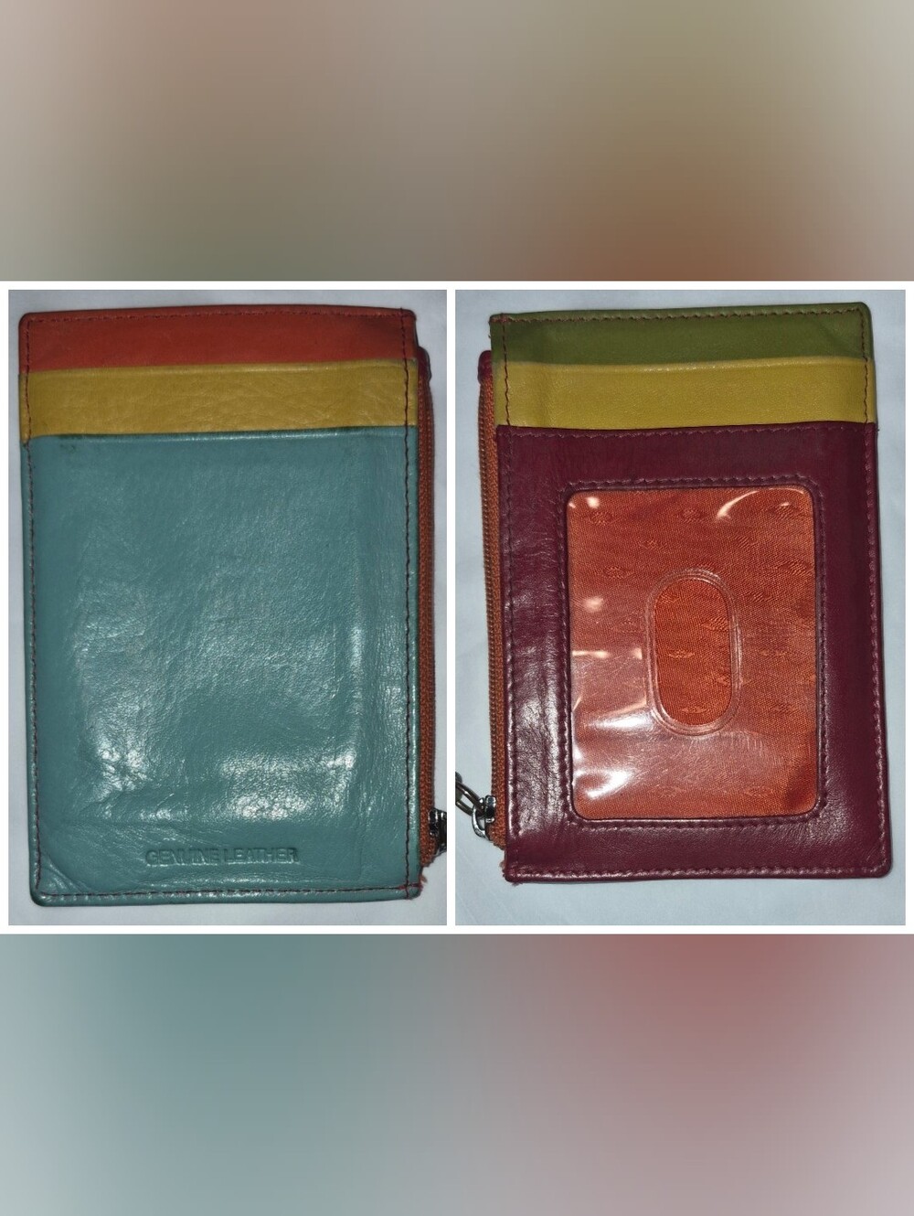 Cute Leather Zippered Card Case